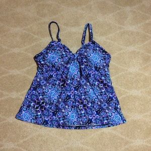 Swimsuits For All NWT Tie-Front Tankini Top, 8 C/D